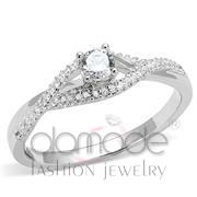 Ring,925 Sterling Silver,Rhodium,AAA Grade CZ,Clear